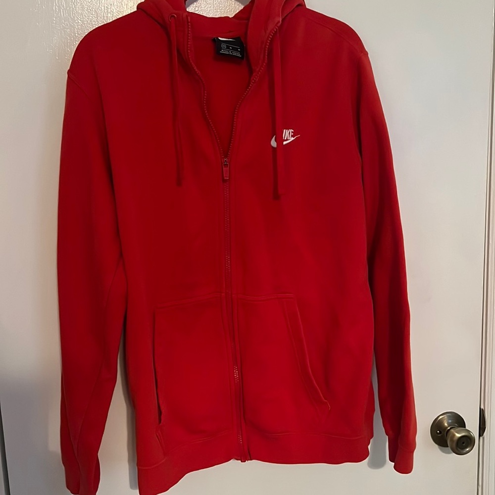 Nike Red Oversized Zip Up Jacket size M
